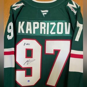 KIRILL KAPRIZOV AUTOGRAPHED AND INSCRIBED JERSEY “$ BILL” WILD FANATICS PREMIUM